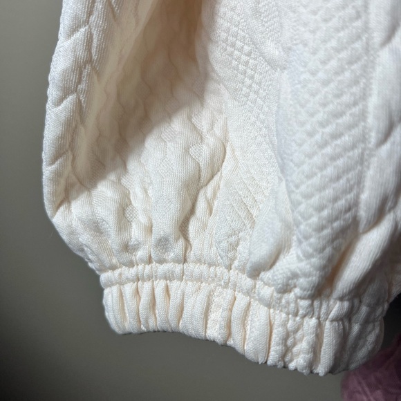 NWOT Cozy Jacquard Patchwork Pink Long Sleeve Oversized Hoodie Medium Preppy - Picture 7 of 8